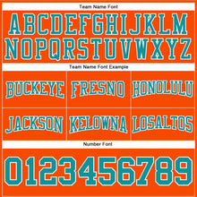 Load image into Gallery viewer, Custom Stitched Orange Teal-White Football Pullover Sweatshirt Hoodie