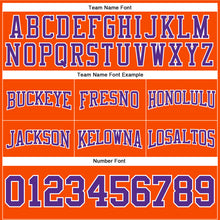 Load image into Gallery viewer, Custom Stitched Orange Purple-White Football Pullover Sweatshirt Hoodie