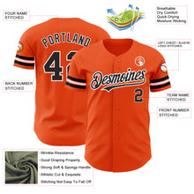 Load image into Gallery viewer, Custom Orange Black-White Authentic Baseball Jersey