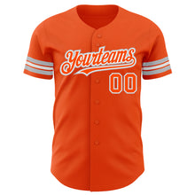 Load image into Gallery viewer, Custom Orange White-Gray Authentic Baseball Jersey