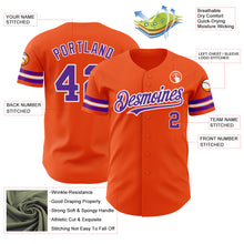 Load image into Gallery viewer, Custom Orange Purple-White Authentic Baseball Jersey