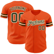 Load image into Gallery viewer, Custom Orange Olive-Cream Authentic Baseball Jersey