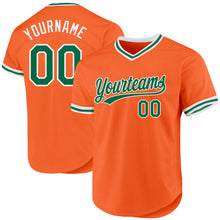Load image into Gallery viewer, Custom Orange Kelly Green-White Authentic Throwback Baseball Jersey
