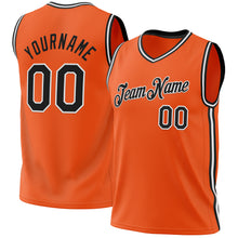 Load image into Gallery viewer, Custom Orange Black-White Authentic Throwback Basketball Jersey