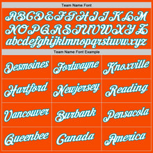 Load image into Gallery viewer, Custom Orange White-Teal Authentic Throwback Basketball Jersey