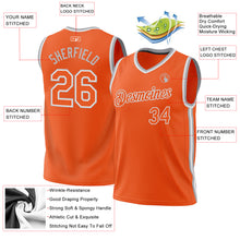Load image into Gallery viewer, Custom Orange White-Gray Authentic Throwback Basketball Jersey