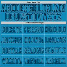 Load image into Gallery viewer, Custom Panther Blue Panther Blue-Black Mesh Authentic Football Jersey