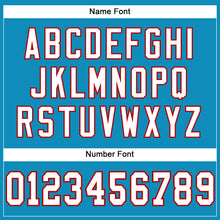 Load image into Gallery viewer, Custom Panther Blue White-Red Mesh Authentic Football Jersey