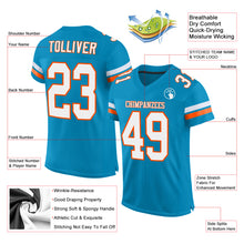 Load image into Gallery viewer, Custom Panther Blue White-Orange Mesh Authentic Football Jersey