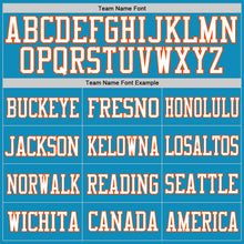 Load image into Gallery viewer, Custom Panther Blue White-Orange Mesh Authentic Football Jersey