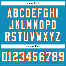 Load image into Gallery viewer, Custom Panther Blue White-Orange Mesh Authentic Football Jersey