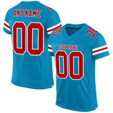 Load image into Gallery viewer, Custom Panther Blue Red-White Mesh Authentic Football Jersey