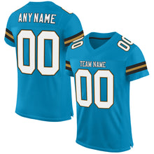 Load image into Gallery viewer, Custom Panther Blue White-Old Gold Mesh Authentic Football Jersey