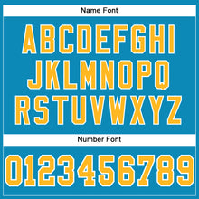 Load image into Gallery viewer, Custom Panther Blue Gold-White Mesh Authentic Football Jersey