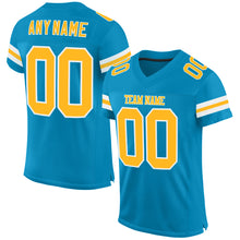 Load image into Gallery viewer, Custom Panther Blue Gold-White Mesh Authentic Football Jersey