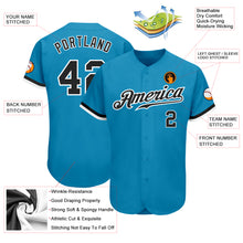 Load image into Gallery viewer, Custom Panther Blue Black-White Authentic Baseball Jersey