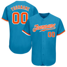 Load image into Gallery viewer, Custom Panther Blue Orange-White Authentic Baseball Jersey