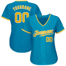 Load image into Gallery viewer, Custom Panther Blue Gold-White Authentic Baseball Jersey