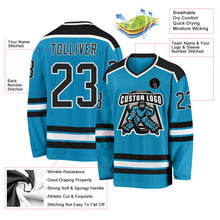 Load image into Gallery viewer, Custom Panther Blue Black-White Hockey Jersey