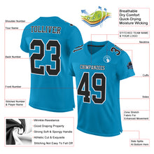 Load image into Gallery viewer, Custom Panther Blue Black-White Mesh Authentic Football Jersey