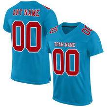 Load image into Gallery viewer, Custom Panther Blue Red-White Mesh Authentic Football Jersey