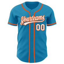 Load image into Gallery viewer, Custom Panther Blue White-Orange Authentic Baseball Jersey
