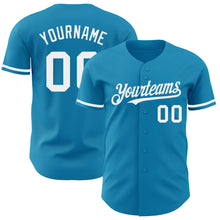 Load image into Gallery viewer, Custom Panther Blue White Authentic Baseball Jersey
