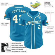 Load image into Gallery viewer, Custom Panther Blue Cream Authentic Baseball Jersey