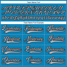 Load image into Gallery viewer, Custom Panther Blue Gray-Black Hockey Lace Neck Jersey