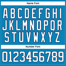 Load image into Gallery viewer, Custom Panther Blue White-Navy Hockey Lace Neck Jersey