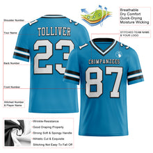 Load image into Gallery viewer, Custom Panther Blue White-Black Authentic Football Jersey