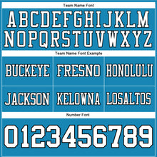 Load image into Gallery viewer, Custom Panther Blue White-Black Authentic Football Jersey