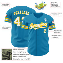 Load image into Gallery viewer, Custom Panther Blue White-Yellow Authentic Baseball Jersey