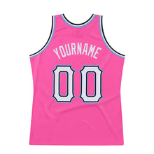 Load image into Gallery viewer, Custom Pink White-Light Blue Authentic Throwback Basketball Jersey