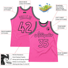 Load image into Gallery viewer, Custom Pink Pink-Black Authentic Throwback Basketball Jersey