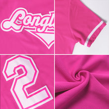 Load image into Gallery viewer, Custom Pink Pink-Light Blue Authentic Baseball Jersey