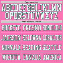 Load image into Gallery viewer, Custom Pink White-Kelly Green Mesh Authentic Football Jersey