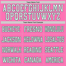 Load image into Gallery viewer, Custom Pink Kelly Green-White Mesh Authentic Football Jersey