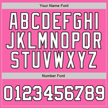 Load image into Gallery viewer, Custom Pink White Pinstripe White-Black Authentic Baseball Jersey