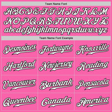 Load image into Gallery viewer, Custom Pink White Pinstripe White-Black Authentic Baseball Jersey