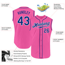 Load image into Gallery viewer, Custom Pink Royal-White Authentic Sleeveless Baseball Jersey