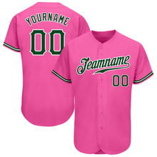 Load image into Gallery viewer, Custom Pink Green-White Authentic Baseball Jersey