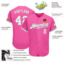 Load image into Gallery viewer, Custom Pink White-Gray Authentic Baseball Jersey