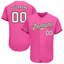 Load image into Gallery viewer, Custom Pink White-Brown Authentic Baseball Jersey