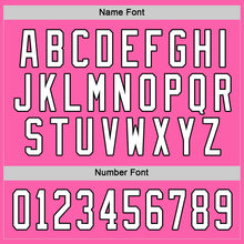 Load image into Gallery viewer, Custom Pink White-Black Hockey Jersey