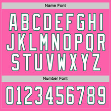Load image into Gallery viewer, Custom Pink White-Kelly Green Hockey Jersey