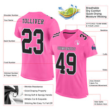 Load image into Gallery viewer, Custom Pink Black-White Mesh Authentic Football Jersey
