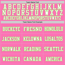 Load image into Gallery viewer, Custom Pink Neon Green-White Mesh Authentic Football Jersey