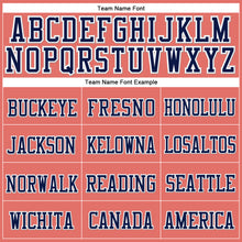 Load image into Gallery viewer, Custom Pink Navy-White Stitched Cuffed Knit Hat