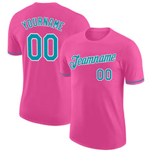 Load image into Gallery viewer, Custom Pink Teal-White Performance T-Shirt